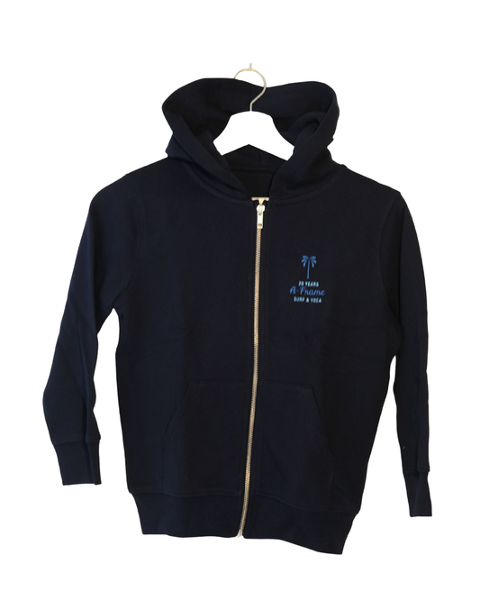 Kids Zip-Up Hoodie „20 Years“ – Marine / Blue Print